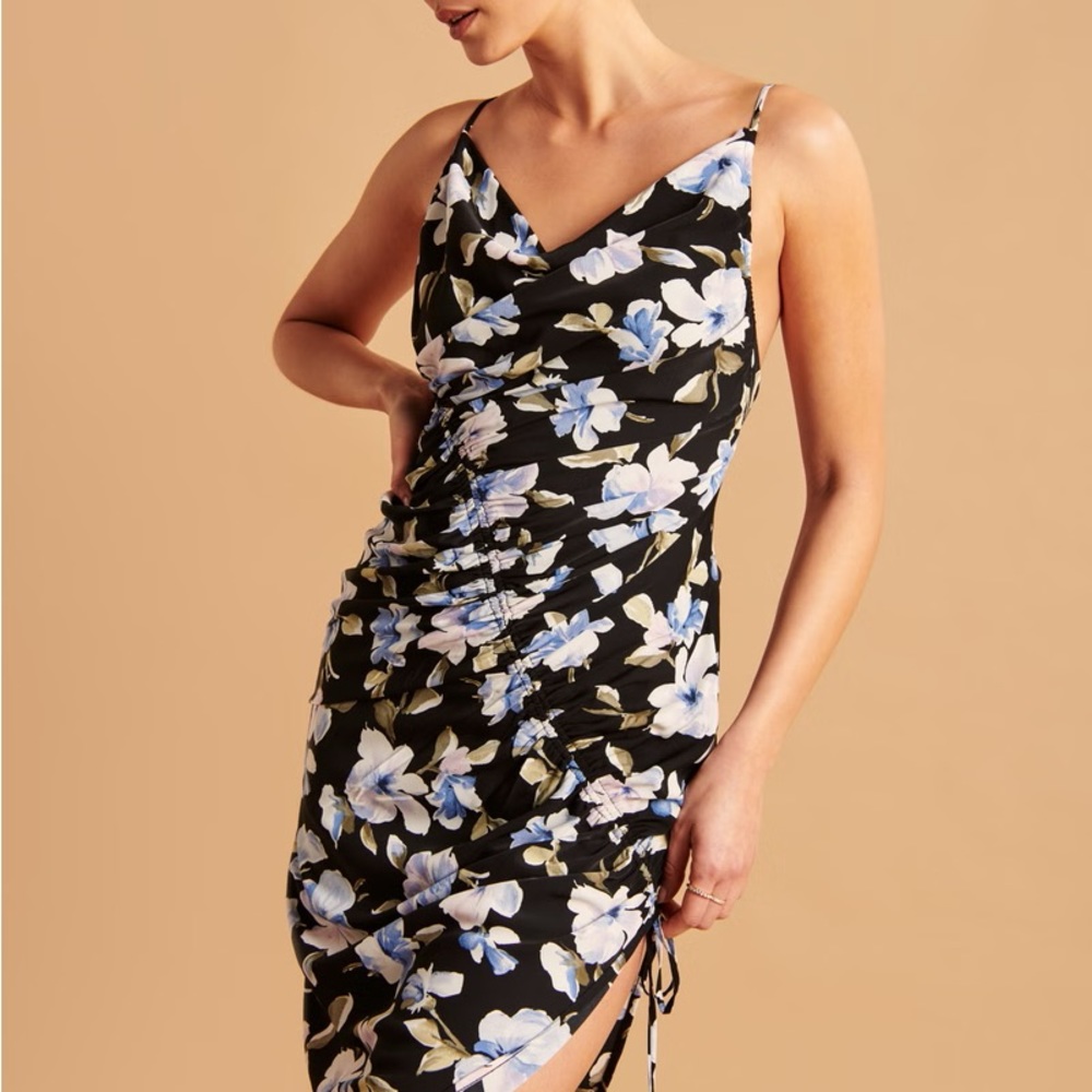 Abercrombie Asymmetrical Cinched Midi Dress